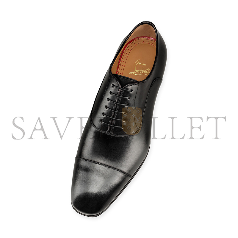 Ch**an louboutin greggolace up shoes patinated calf leather black men 1150376bk01